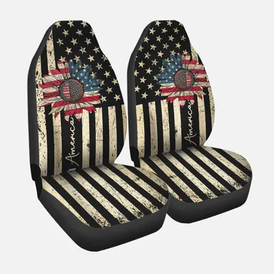 America Sunflower Seat Covers, Sunflower Car Seat Cover For Men Women, Car Decoration