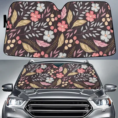 Allamanda Flower Tropical Flower Summer Vibe Purple Theme Car Sun Shades Cover Auto Windshield PrintSyde