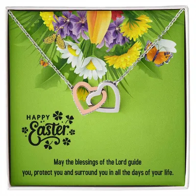 Happy Easter Gifts Interlocking Hearts Necklace