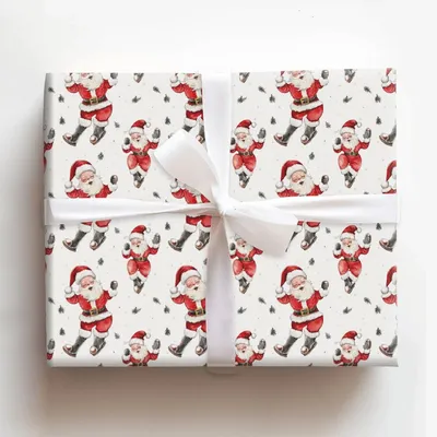 Twist and Shout Claus - Gift Wrap for Christmas, Holidays Wrapping Paper, Christmas Wrapping Paper