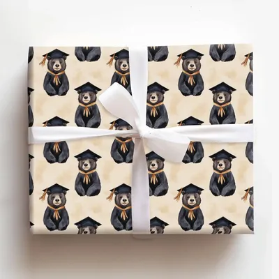 Grizzly Graduate - Gift Wrap for Christmas, Holidays Wrapping Paper, Christmas Wrapping Paper