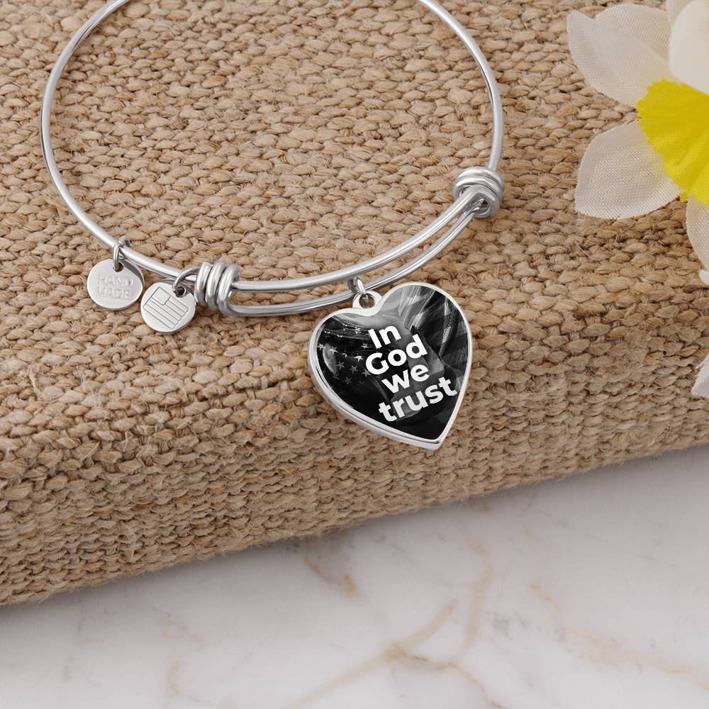 in God We Trust-Patriotic Heart Bangle