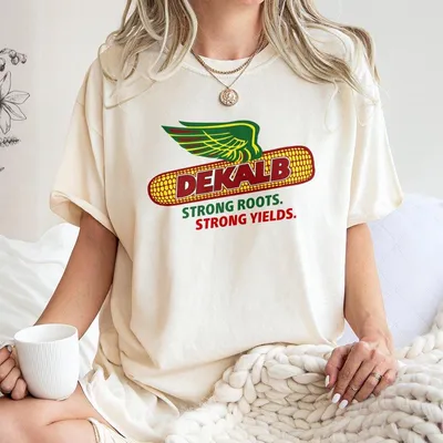 Dekalb Corn Harvest T-Shirt Classic Men'S Grey T-Shirt, Vintage Farm Graphic Casual, Menswear T-Shirt Casual Top Gifts