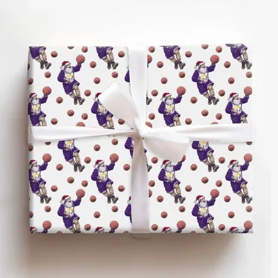 Holiday Hoops in Baton Rouge - Gift Wrap for Christmas, Holidays Wrapping Paper, Christmas Wrapping Paper