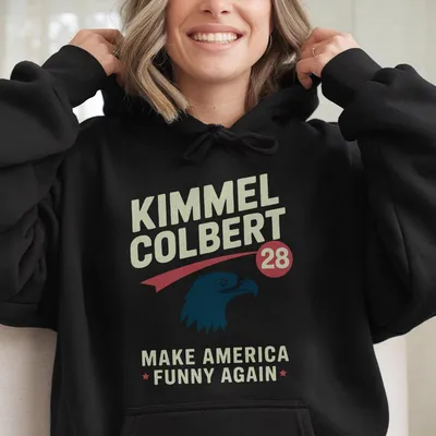 Kimmel Colbert For President 28 Hoodie Long Sleeve Hoodie Make America Funny Again First Amendment Political Humor Gift