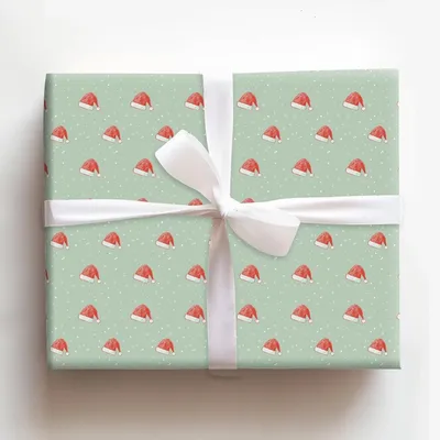 Santa's Hat - Gift Wrap for Christmas, Holidays Wrapping Paper, Christmas Wrapping Paper