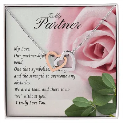To My Partner Necklace Interlock Heart Promise Gift Birthday Gift Christmas Gift Interlocking Hearts Necklace