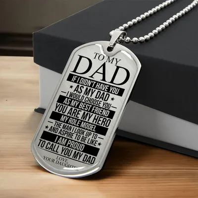Daughter To Dad Dog Tag - Army Tag Necklace, Dog Tag