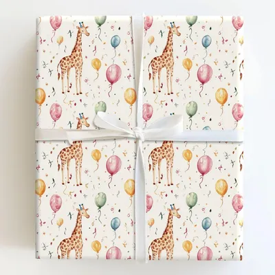 Giraffetastic Celebration - Gift Wrap for Christmas, Holidays Wrapping Paper, Christmas Wrapping Paper