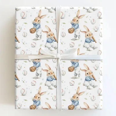 Home Run Hopper - Gift Wrap for Christmas, Holidays Wrapping Paper, Christmas Wrapping Paper