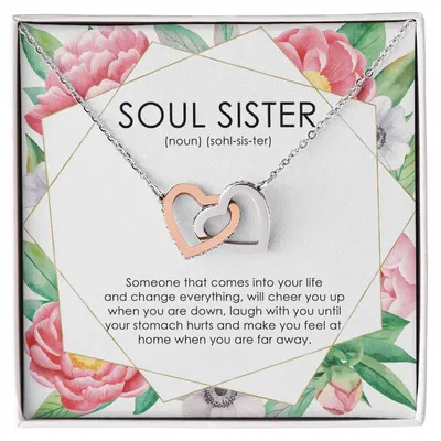 Soul Sisters Friend Necklace Interlocking Hearts Necklace