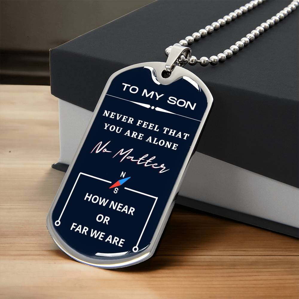 To My Son - Army Tag Necklace, Dog Tag
