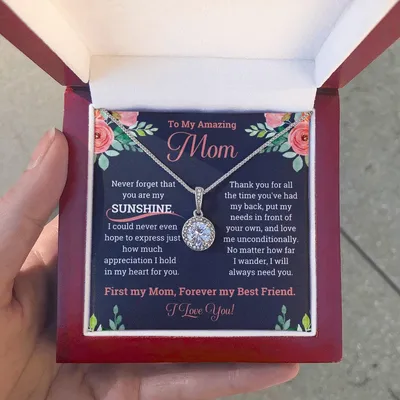 Mothers Day Gift To My Amazing Mom, You are my sunshine, Sentimental Gift for Mom, Mothers Day Necklace for Mom Gift from Daughter/Son