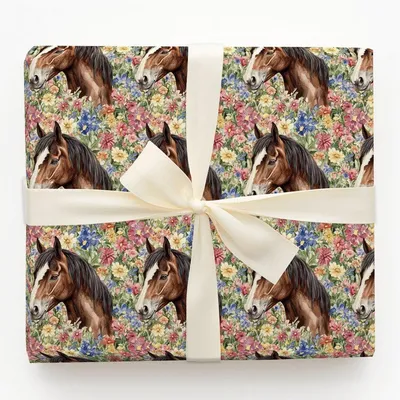 Garden Day with the American Saddlebred - Gift Wrap for Christmas, Holidays Wrapping Paper, Christmas Wrapping Paper