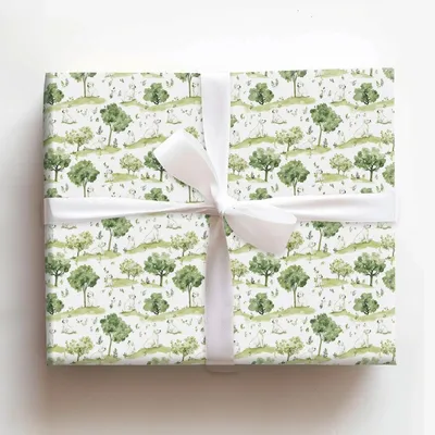 Park Day with the White Lab - Gift Wrap for Christmas, Holidays Wrapping Paper, Christmas Wrapping Paper