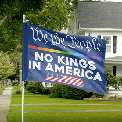 We The People No Kings In America Horizontal House Flag, Patriotic Pride Flag, American Liberty And Equality Outdoor Decor Horizontal House Flag