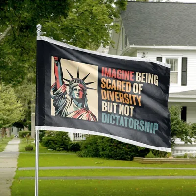 Diversity Dictatorship Flag Imagine Being Scared Statement House Yard Decor Horizontal House Flag