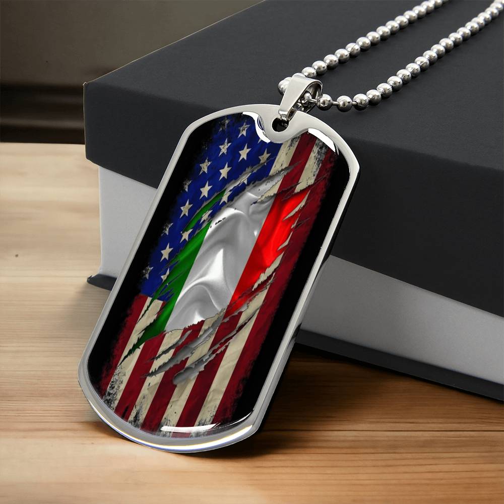 American And Police Flag Stainless Heart, Cop Necklace, Gifts For Dad, Thin Blue Line Necklace - Army Tag Necklace, Dog Tag
