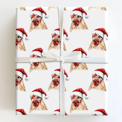 Holiday Hen - Gift Wrap for Christmas, Holidays Wrapping Paper, Christmas Wrapping Paper