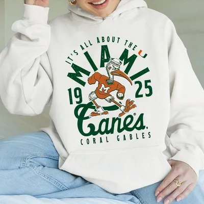 Men'S Miami Hurricanes Mascot Overlay Ncaa Hoodie Vintage Graphic Hoodie Basketball Hoodie