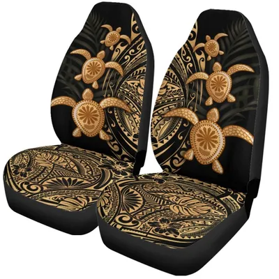 Polynesian Turtle Car Seat Covers Honu Family Gold
