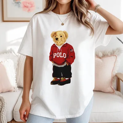 Polo Bear Graphic T-Shirt Trendy Casual Unisex Streetwear Style Perfect For Everyday Stylish And Fashionable