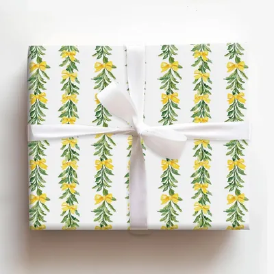 Golden Garland - Gift Wrap for Christmas, Holidays Wrapping Paper, Christmas Wrapping Paper