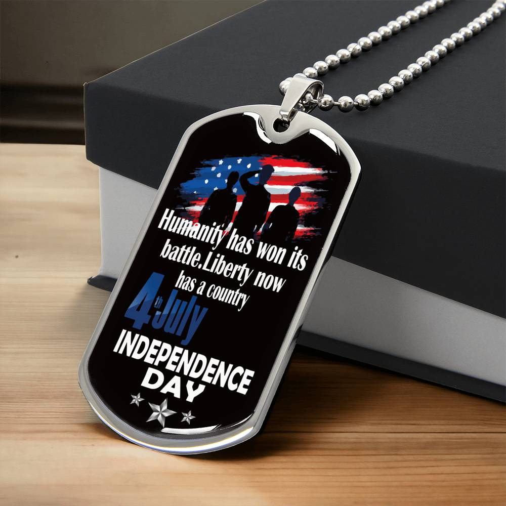 Independence Day Dog Tag Gift For Dad - Army Tag Necklace, Dog Tag