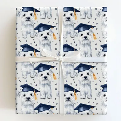 Westie Graduate - Gift Wrap for Christmas, Holidays Wrapping Paper, Christmas Wrapping Paper
