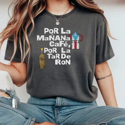 Exclusive Dtmf Bad Bunni Cafa C Con Ron T-Shirt Aeur T-Shirt T-Shirt Puerto Rican Streetwear Latin Music Inspired T-Shirt