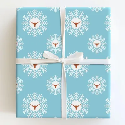 Longhorn Snowflake - Gift Wrap for Christmas, Holidays Wrapping Paper, Christmas Wrapping Paper