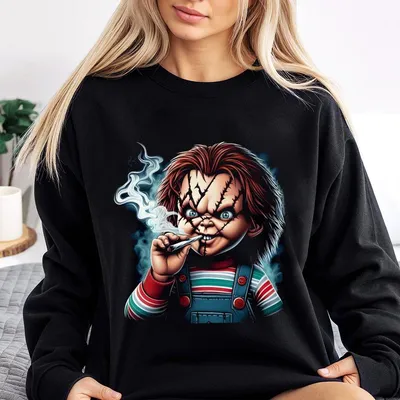 Chucky Inspired Men'S 3d Printed Sweatshirt Casual Polyester,,Machine Washable,With Stitched Detail Black