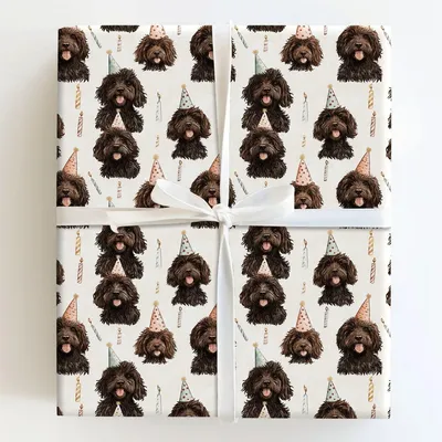 Brown Curls - Gift Wrap for Christmas, Holidays Wrapping Paper, Christmas Wrapping Paper