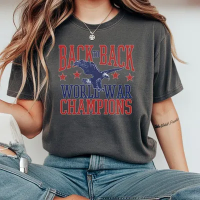 Back To Back World War Champions T-Shirt 4th July Graphic T-Shirt All Sizes Independence Day Cotton T-Shirt Usa T-Shirt Patriotic