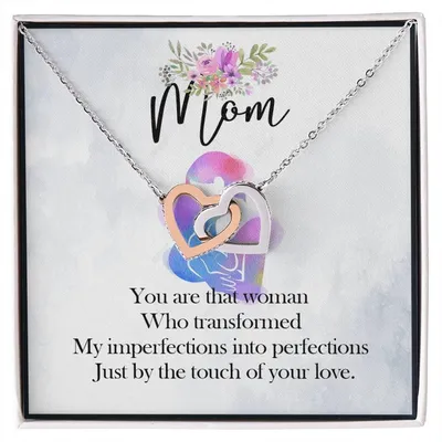 Gift For Mom - Birthday Gift For Mom Mothers Day Gift For Mom Gift For Mom Birthday Necklace For Mom Daughter To Mom Gift Interlocking Hearts Necklace