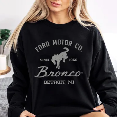 Licensed Ford Bronco Sweatshirt, Ford Motor Companyclassic 1966 Bronco, Vintage Car Graphic Sweatshirt, Automotive Front Print