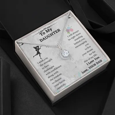 To My Daughter I Love You Love Your Dad - Dad To Daughter Necklace Jewelry Gift Love Dad To Daughter Necklace - Dad Anniversary Gift - Father Daughter Necklace - Dad And Daughter Never Forget I Love You Gift From Dad