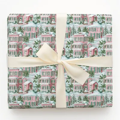 Home Snow Home - Gift Wrap for Christmas, Holidays Wrapping Paper, Christmas Wrapping Paper