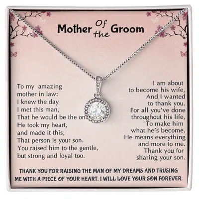 Mother Of The Groom, Wedding Gift, Bridal Party, Rehearsal Dinner, Man Of My Dreams, Parent Of Groom, Bridal Shower, Christmas Gifts, Birthday Gifts, Anniversary Gift, Wedding Necklace, Mothers Day Gifts