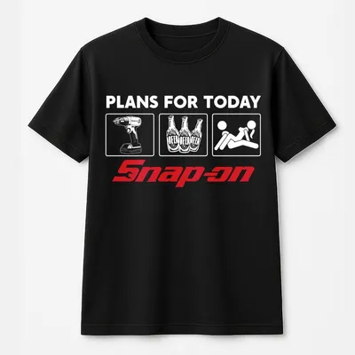 Snap-On T-Shirt, Funny Plan For Today T-Shirt, Casual Printed Graphic T-Shirt For Daily Wear, Men'S Clothes For All Seasonsr