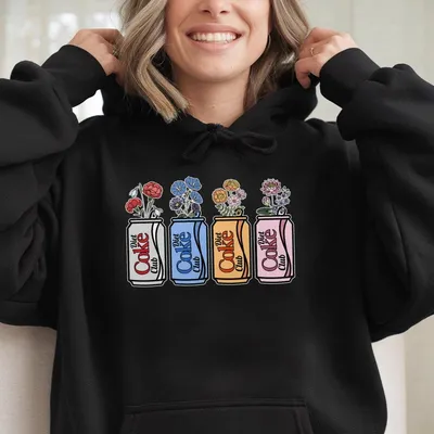 Diet Coke Club Hoodie, Hoodie, Floral Diet Coke Lover, Soft Drink Lover Gift, Women Funny Trendy Hoodie, Gift For Friend