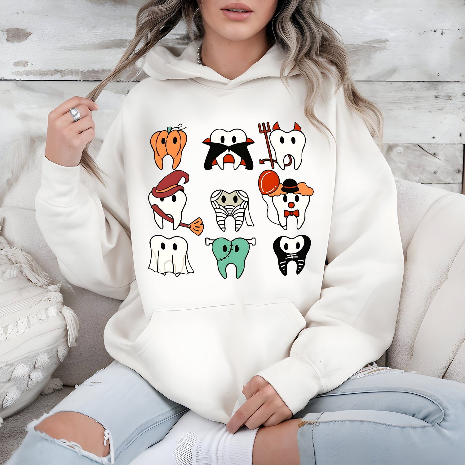 Funny Tooth Hoodie β Halloween Dental Graphic Unisex Hoodie