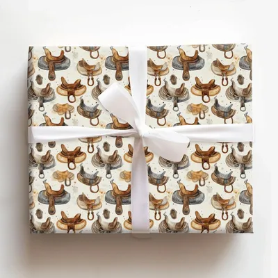Saddle Polished - Gift Wrap for Christmas, Holidays Wrapping Paper, Christmas Wrapping Paper