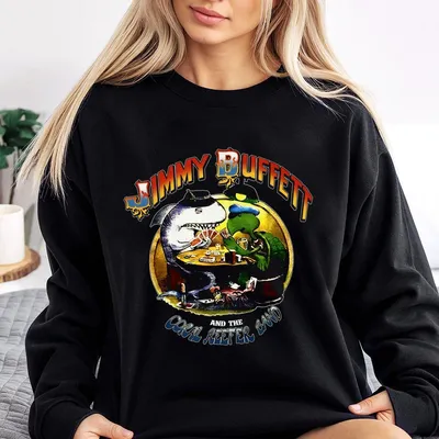 Vintage 70s Jimmy Buffett And The Coral Reefer Band Sweatshirt Vintage Buffett 2000 Tour Graphic Sweatshirt Casual
