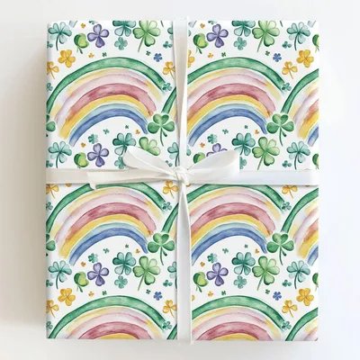 Luck at the End of the Rainbow - Gift Wrap for Christmas, Holidays Wrapping Paper, Christmas Wrapping Paper