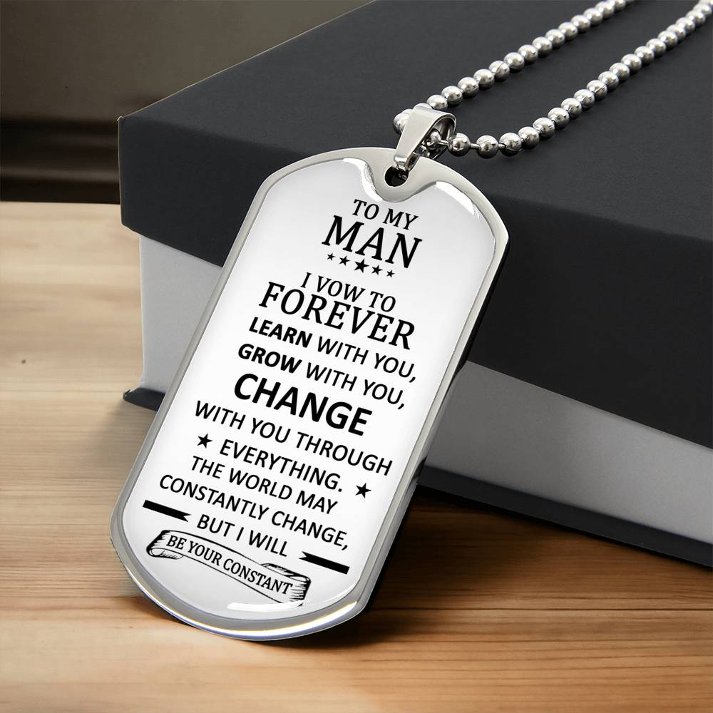 Gift For Your Man - Grow With You - Dog Tag - Army Tag Necklace, Dog Tag