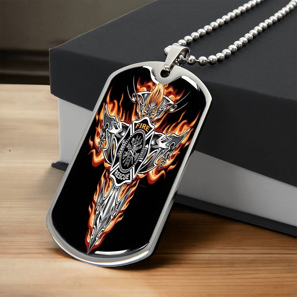 Best Gift For Firefighter - Army Tag Necklace, Dog Tag