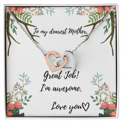 Mothers Day Heart Necklace Interlocking Hearts Necklace