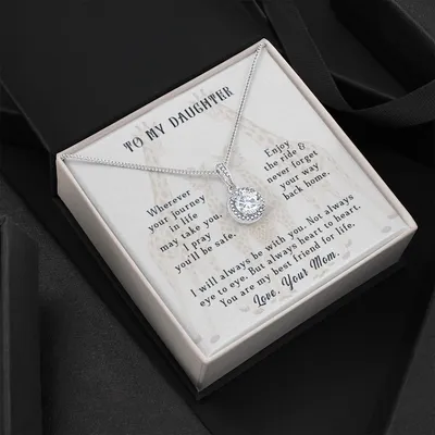 To My Daughter You Will Always Be My Baby Girl Love Mom - Love Knot Necklace - Daughter Gift - To Daughter From Mom Love Knot Necklace - Mom And Daughter Never Forget I Love You Gift From Mom - Daughter Wedding Day Gift From Mom