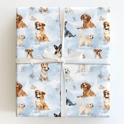 The Snow Dogs - Gift Wrap for Christmas, Holidays Wrapping Paper, Christmas Wrapping Paper